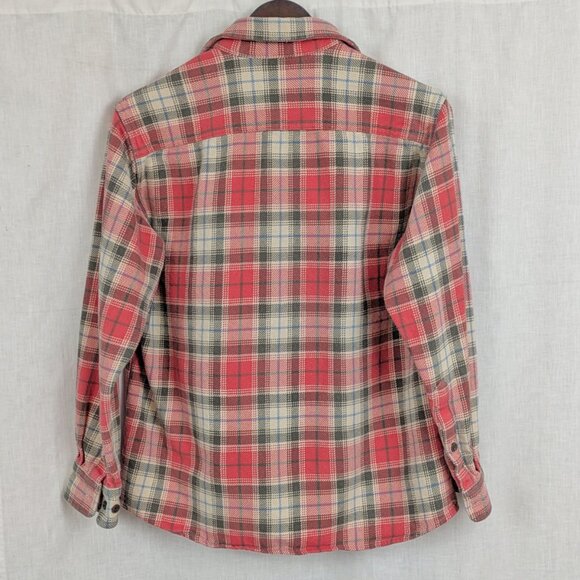 Men's Orvis Heavy Knit 100% Cotton Button Up Plaid Shirt Medium - Picture 5 of 7